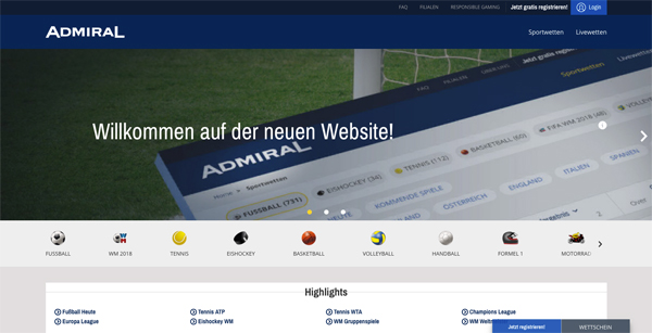 Admiral Homepage Relaunch