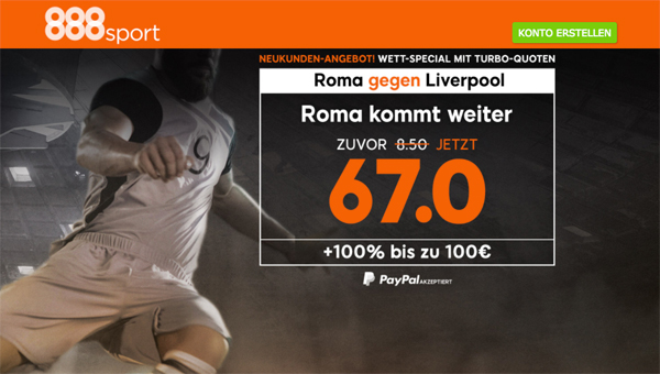888 verbesserte mega-quote champions league roma liverpool