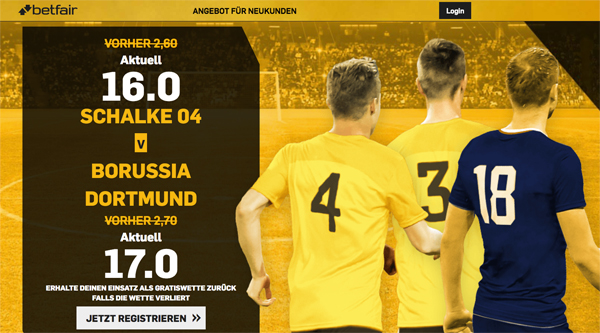 Betfair Quotenboost Ruhrderby