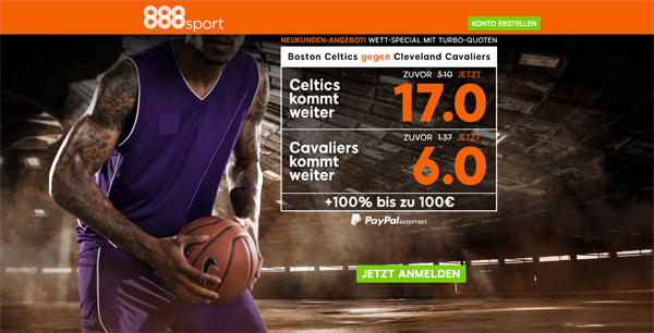 888 NBA Wetten Boston Cleveand