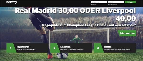 Betway Mega-Quoten Real Madrid Liverpool