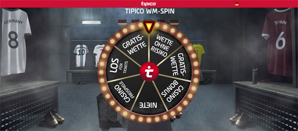 Tipico WM-Spin Gewinnspiel Glücksrad