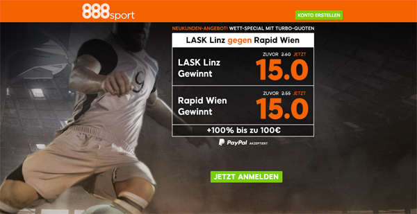 888sport Turbo-Quoten Lask - Rapid Wien