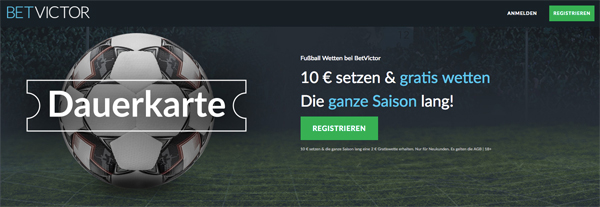 BetVictor Dauerkarte Fußball Wetten Spezialaktion