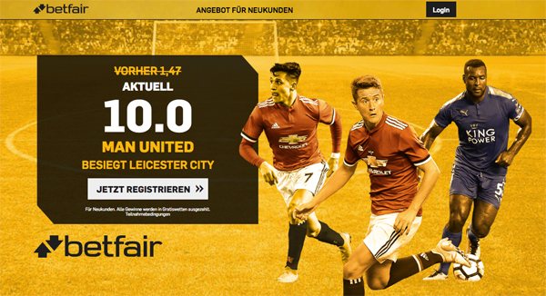Top-Quote Manchester United Leicester City Wetten Betfair