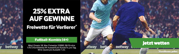 Betway Fußball-Kombi 4+