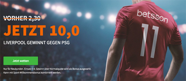 Betsson Top-Quote Liverpool Paris Saint Germain
