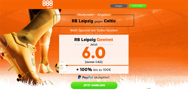 888sport Turbo-Quote RB Leipzig Celtic Glasgow