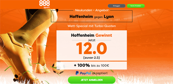 Top-Quote Hoffenheim Lyon 888sport