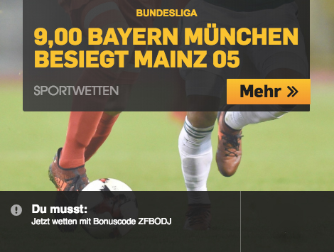 Betfair Top-Quote Bayern-Sieg Mainz ohne Risiko