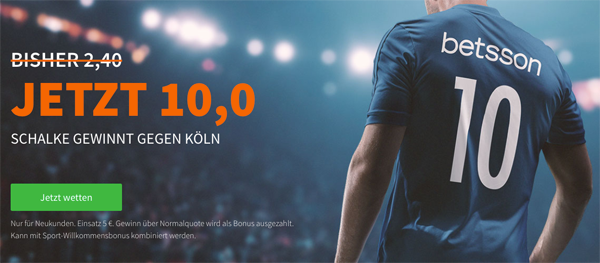 Betsson Köln Schalke verbesserte Quote