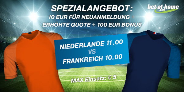 Bet-at-home Top-Quoten Niederlande - Frankreich