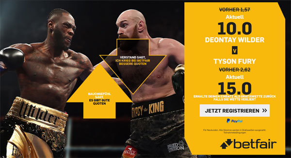Wilder – Fury Wetten Quoten Boxen Betfair