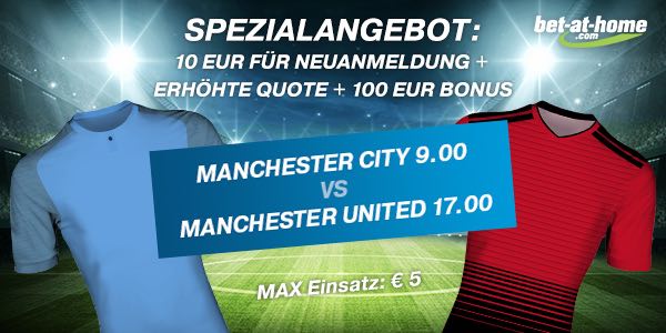 Bet-at-home mit Mega-Quoten für das Manchester Derby