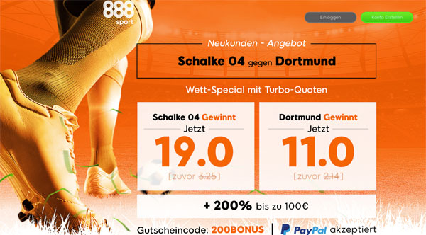 888sport Top-Quoten Revierderby Schalke Dortmund