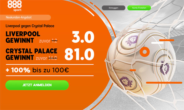 888sport Turbo-Quoten Liverpool Crystal Palace Wetten