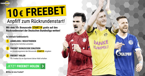 Cashpoint Freebet Bundesliga Rückrundenstart