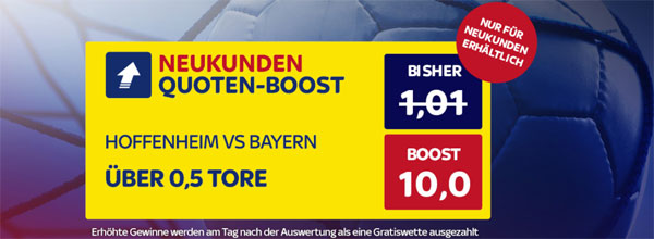 Sky Bet Neukunden Boost Top-Quote Tor Hoffenheim - Bayern