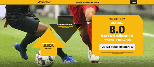 Betfair Enhanced Odds Bayern besiegt Hertha