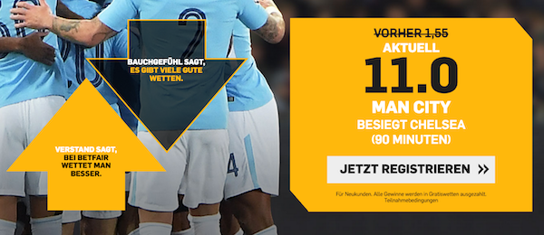 Quotenboost Chelsea City Betfair