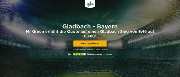 Mr Green Top Quote Gladbach besiegt Bayern