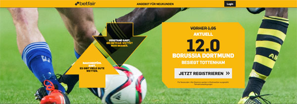 Betfair Topquote BVB Spurs Wetten