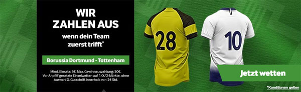 Vorzeitige Auszahlung Betway Dortmund - Tottenham Wetten