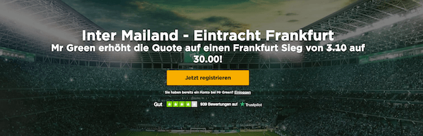 Europa League Frankfurt gewinnt Mr. Green