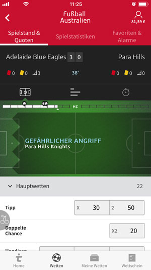 Tipico App Live Wette