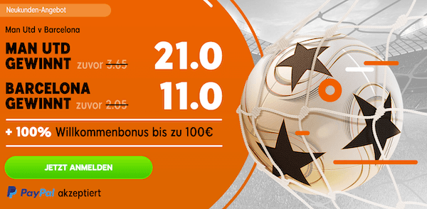 Verbesserte Quote Champions League 888sport United Barca