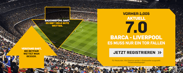 Betfair Quotenboost Barcelona Liverpool