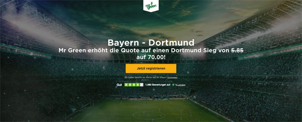 Mr Green Monster-Quote Dortmund-Sieg bei Bayern München