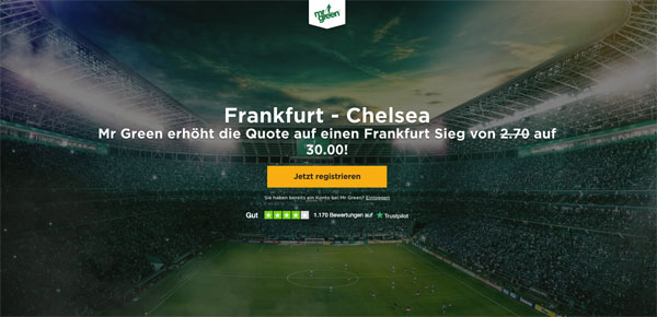 Verbesserte Quoten Eintracht Frankfurt - Chelsea Wetten Mr Green