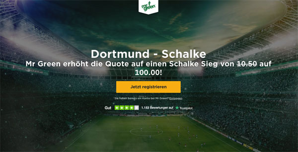 Mister Green Schalker Sieg Wetten Mega-Gewinn