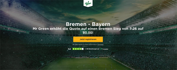 Mr Green Quotenboost Werder Bremen Bayern München