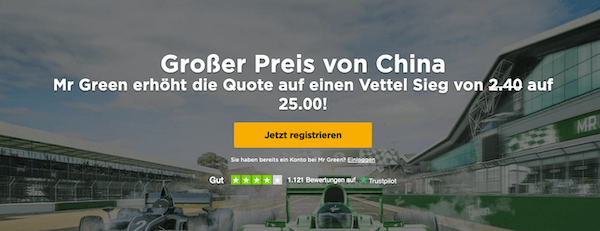 Vettel Quotenboost Mr Green China