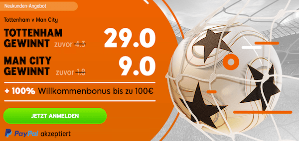 888sport Champions League Quotenboost Tottenham Manchester City