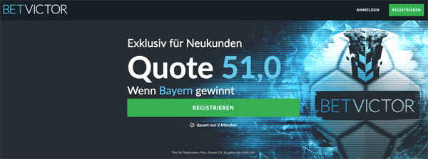 BetVictor Quotenboost Wette Bayern Werder