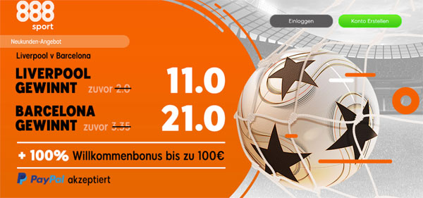 888sport Liverpool - Barça Wetten Quoten Angebot