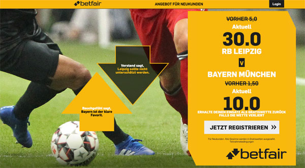 Betfair DFB-Pokalfinale Quoten Boost Leipzig Bayern