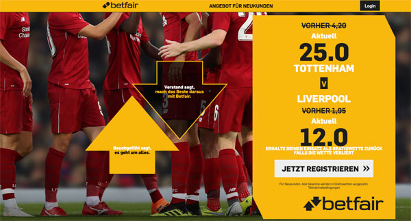 Spurs - Reds Wetten risikofrei CL-Finale Betfair