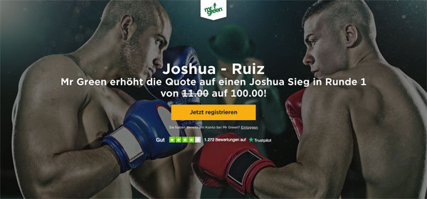 Joshua - Ruiz Wetten Mr Green Quotenboost