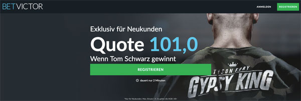 BetVictor Fury - Schwarz Wetten Quoten Prognose