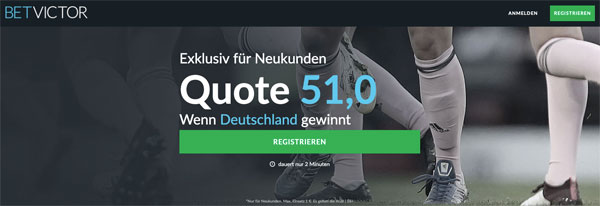 BetVictor Quotenboost Südafrika - Deutschland Wetten