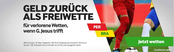 Betway Geld Zurück Peru - Brasilien Wetten