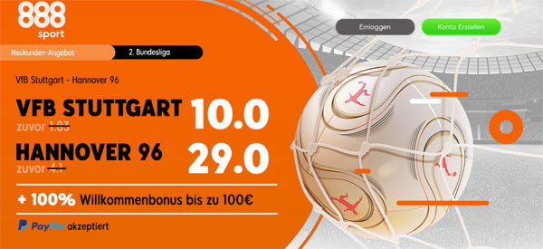 Stuttgart - Hannover Wetten erhöhte Quoten 888sport