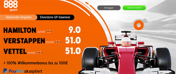 Silverstone Wetten GP Großbritannien 888sport