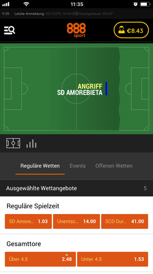 888sport App Livewetten iOS Android Mobile