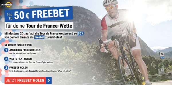 Tour de France Wetten 2019 Cashpoint Freebet