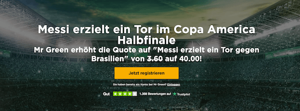 Quotenboost auf Argentinien gegen Brasilien Messi trifft